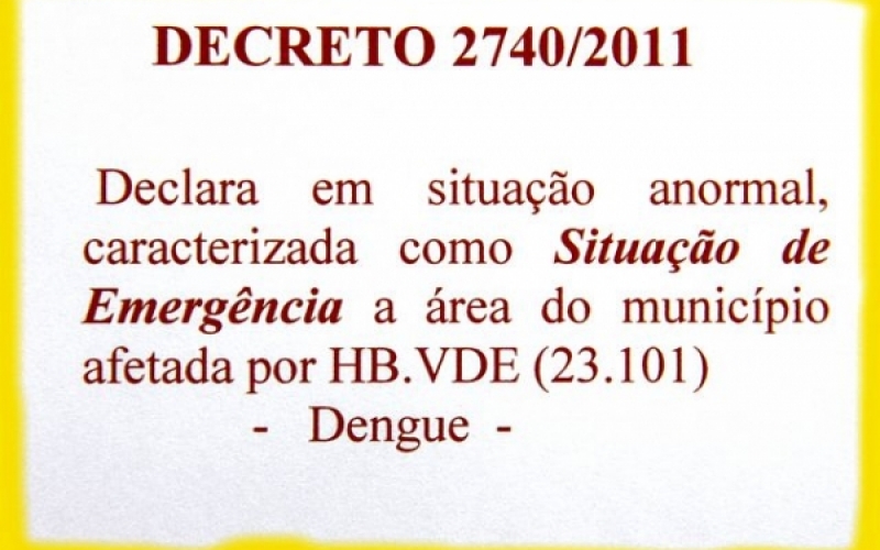 Jacarezinho decreta estado de emergência por conta da Dengue