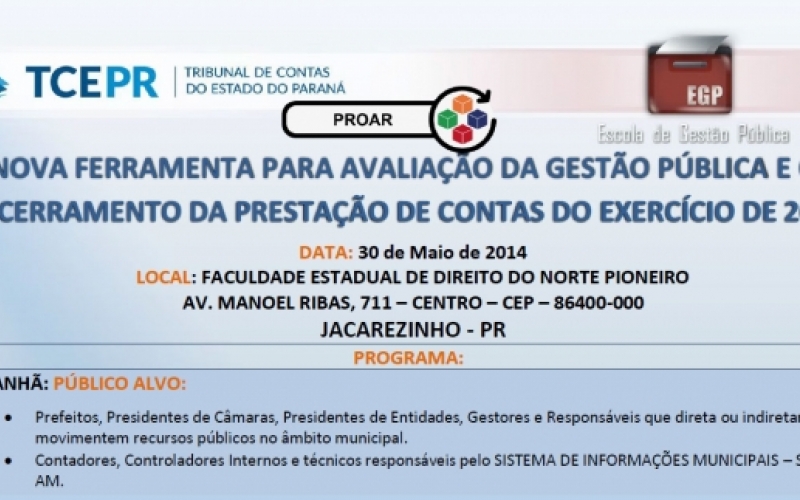 Em Jacarezinho, TCE apresenta novo programa para fiscalização das contas públicas