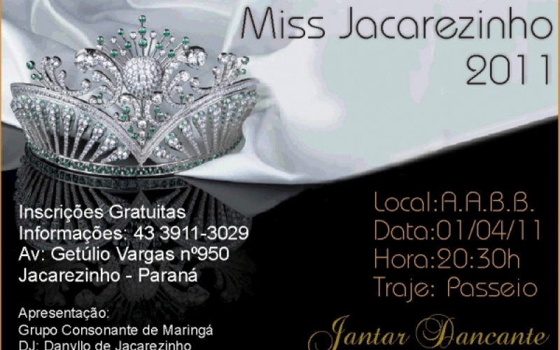 51ª Miss Jacarezinho acontece hoje na AABB