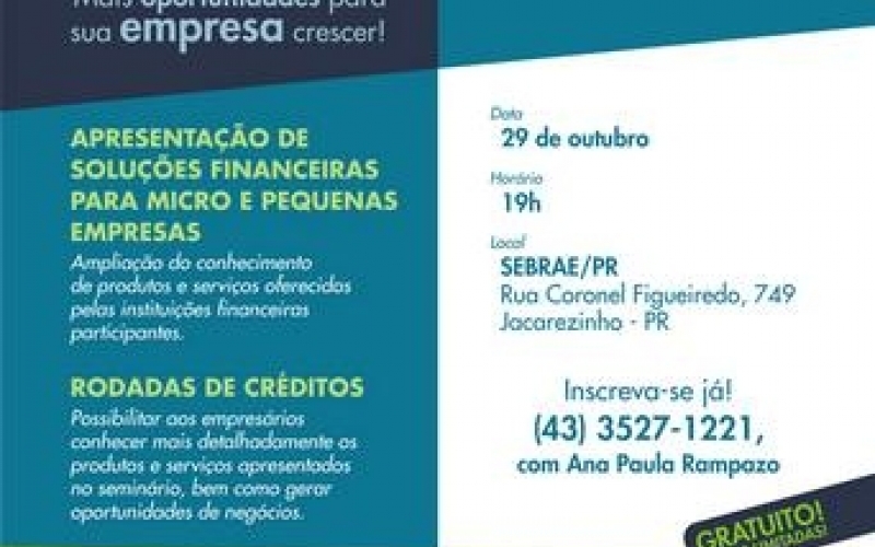 Jacarezinho realiza Seminário de Crédito para pequenos empresários