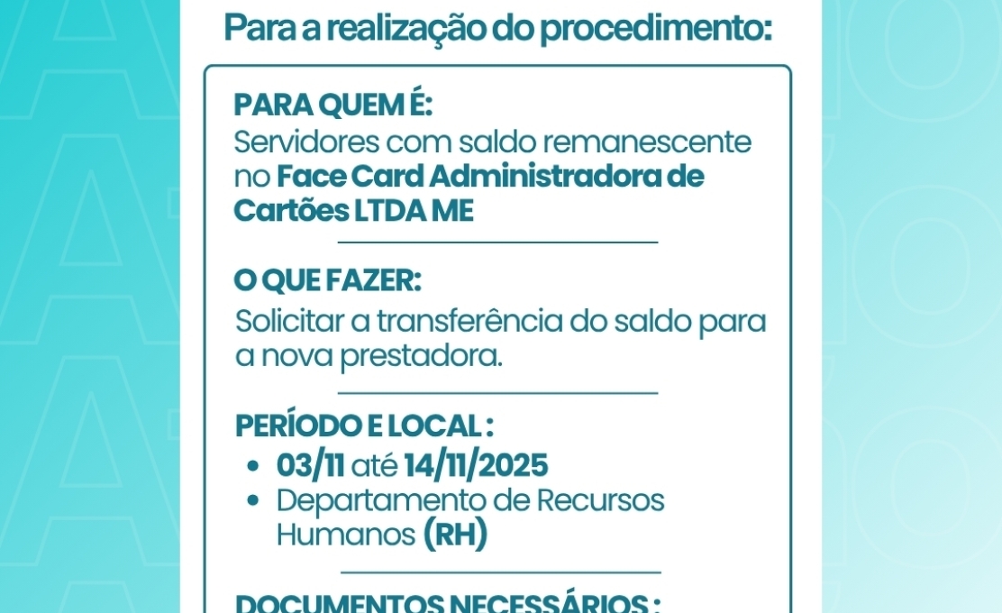 Transferência de saldo do Vale-Alimentação