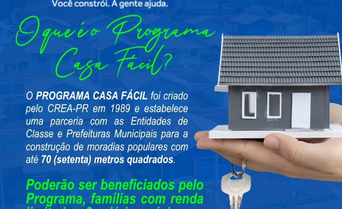 Programa Casa Fácil: sua casa com segurança e apoio técnico!