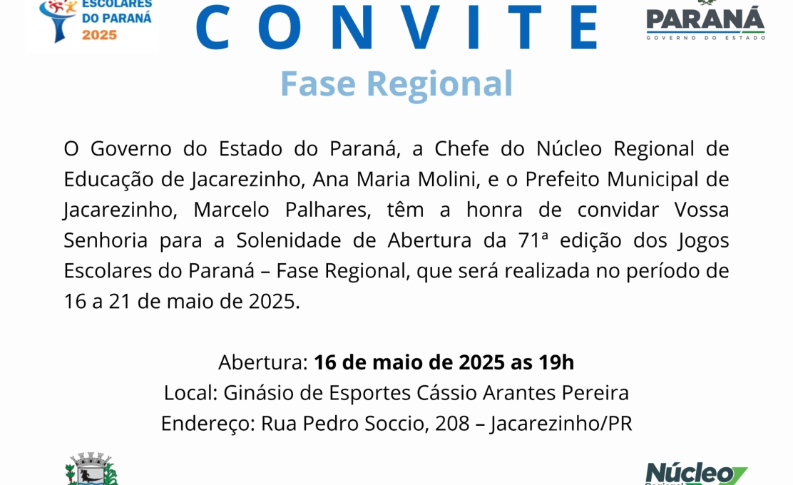 71ª edição dos Jogos Escolares do Paraná!