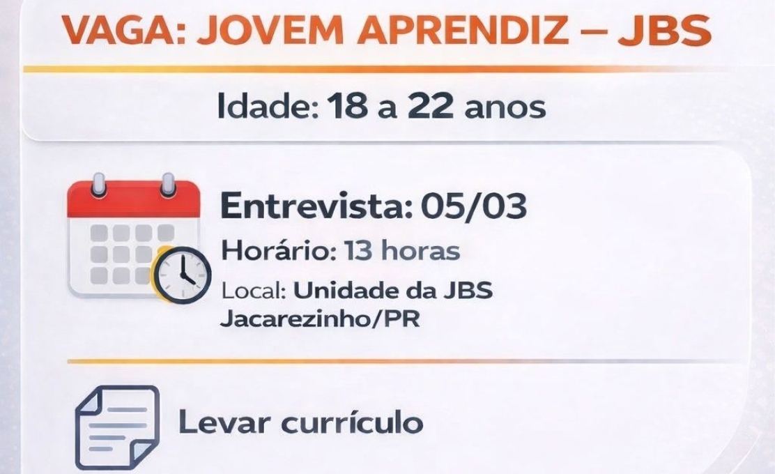 Oportunidade de Jovem Aprendiz na JBS!