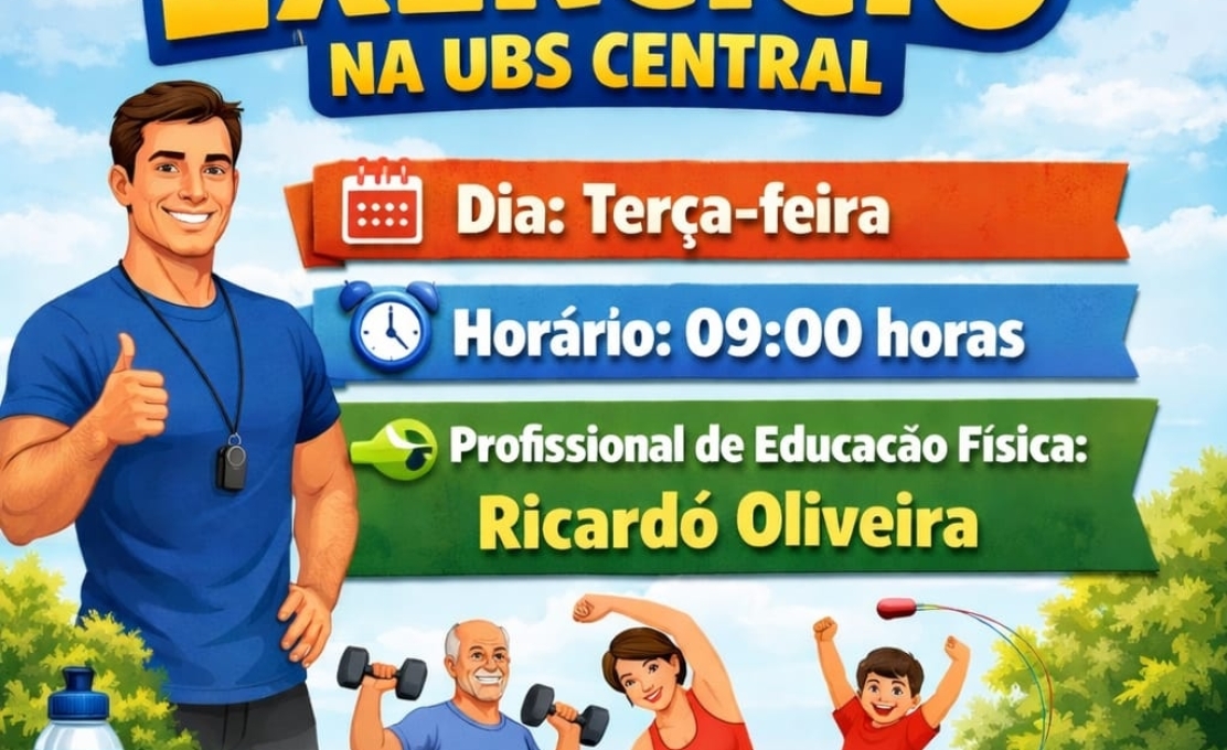 Venha participar do grupo de exercício da UBS Central!