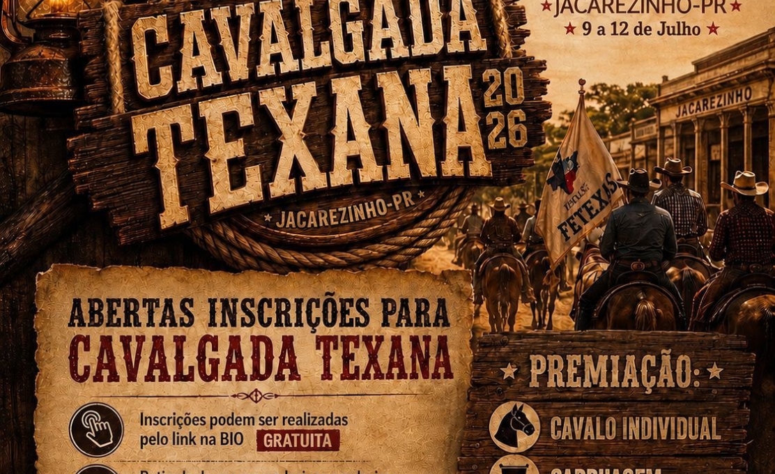  Inscrições abertas para a 48ª Cavalgada Texana!