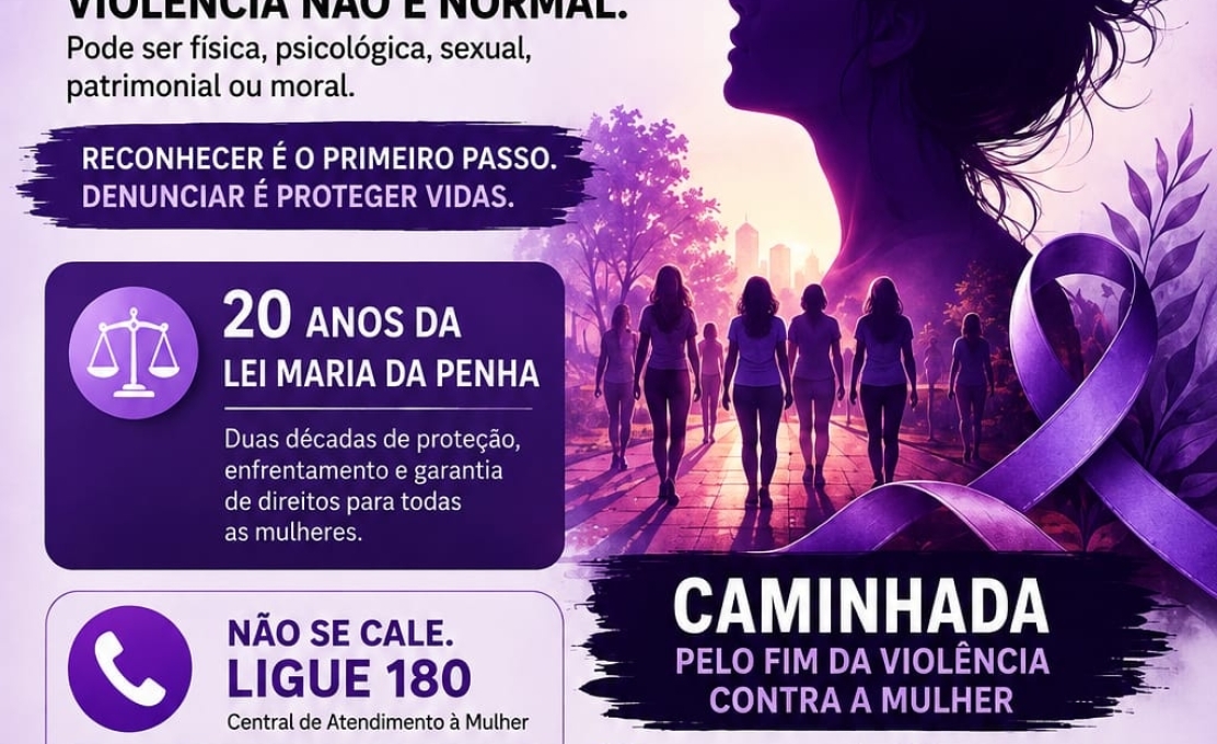 Caminhada pelo fim da violência contra a mulher