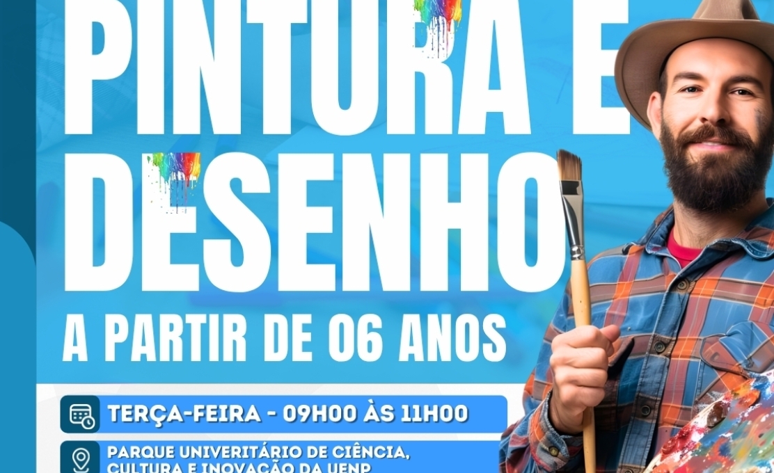 Inscrições abertas para as oficinas de pintura e desenho em Jacarezinho!