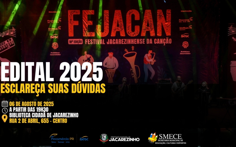FEJACAN 2025  Tira Dúvidas Edital 2025 