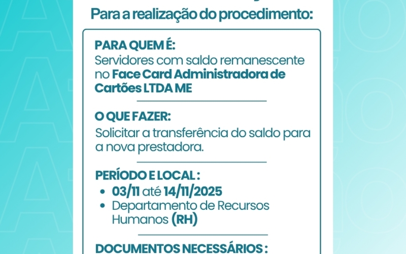 Transferência de saldo do Vale-Alimentação