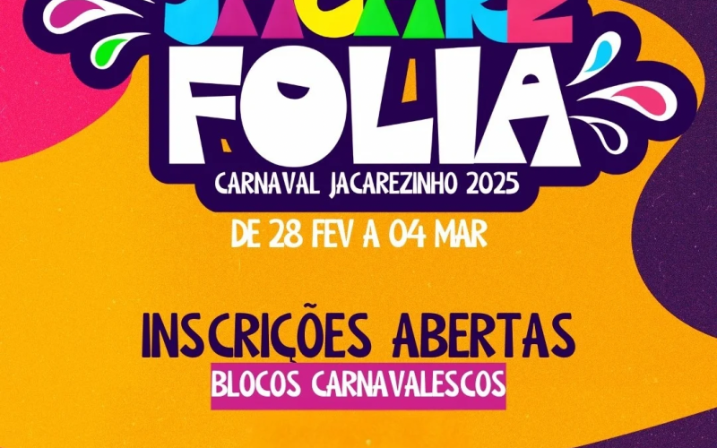 Estão abertas as inscrições para Blocos Carnavalescos do Jacaré Folia