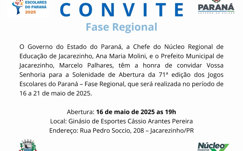 71ª edição dos Jogos Escolares do Paraná!