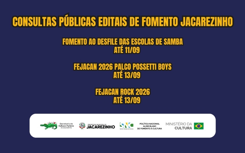 Jacarezinho abre consultas públicas para construção de três editais culturais
